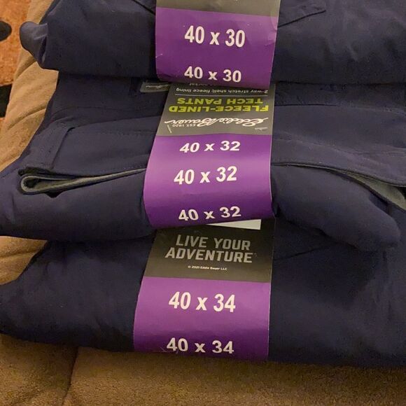 Men's Eddie Bauer 2-Way Stretch Soft Fleece Lined Tech Cargo Pant w/Pockets - Picture 8 of 8